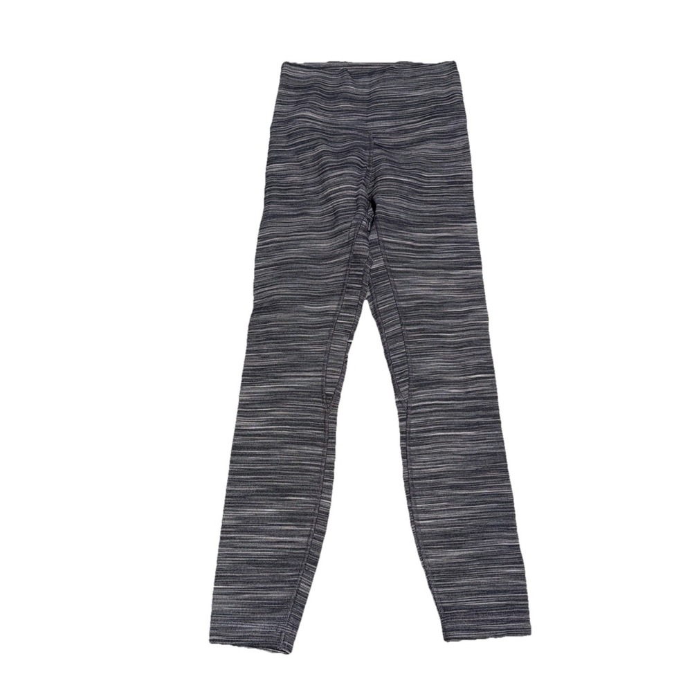 Lululemon Align Crop 21" Gray And‎ Black Striped Size 4
